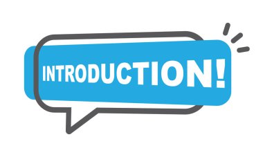 Konuşma balonu ve mavi tonda beyaz arka planda kelime tanıtımı.