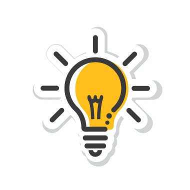 Ampul, fikir sembolü, simge, vektör.