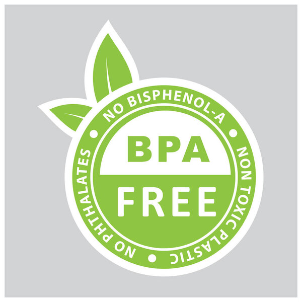 Green simple bpa free logo. Concept of emblem for packaging products or healthy emblem template.