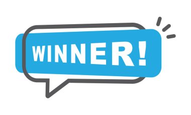 Kazanan İleti kelime balonu - vektör, illüstrasyon.