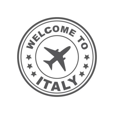 Welcome to Italy - stamp, vector, icon. clipart