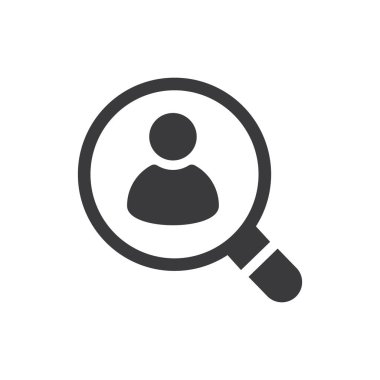 İnsan kaynakları ikonu. Çalışanlar, iş, iş, yetenek arayan insan kaynakları arayın.