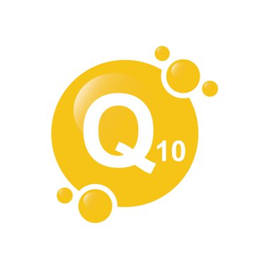 Q10 vitamini Koenzim, simge, vektör.