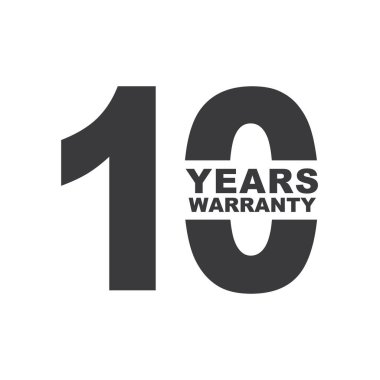 10 yıllık garanti etiketi - düz simge.