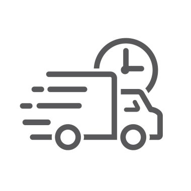 Hızlı dağıtım kamyonu, vektör, simge.