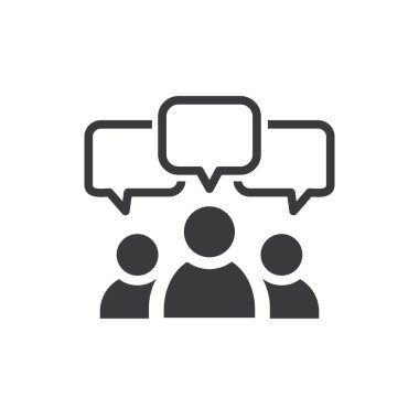 Beyazlar üzerinde izole edilmiş bir grup sohbet ikonu. Sosyal medya kavramı.