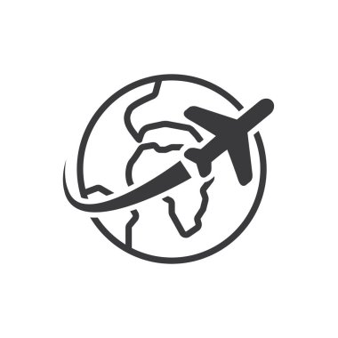 Bir yolcu uçağı dünyanın etrafında uçuyor..