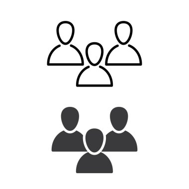 Üç kişi - sosyal ağ kullanıcıları. Vektör