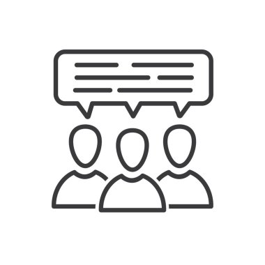 İnsanlarla konuşmak, vektör, ikon. konuşma işareti. 