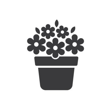 Çiçek kabı, ikon, vektör, illüstrasyon.