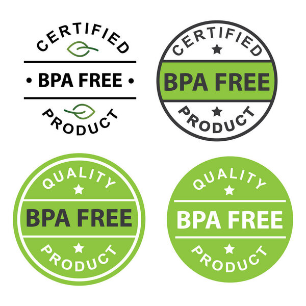 Green simple bpa free logo. Concept of emblem for packaging products or healthy emblem template. 