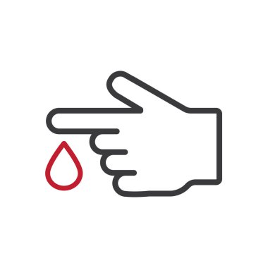 El, kan damlası, sembol, vektör.