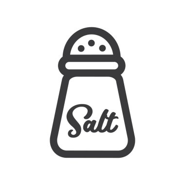 Gıda uygulamaları ve web siteleri için tuz karıştırıcı çeşnili sanat vektör simgesi.