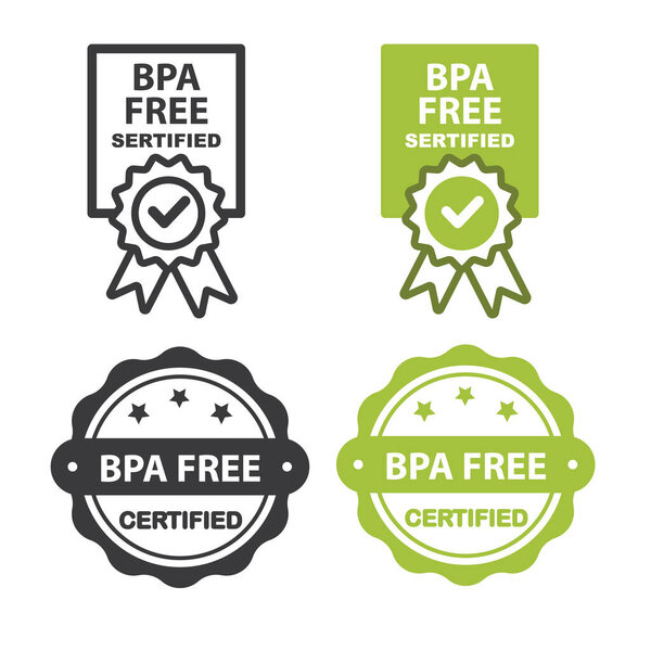 BPA bisphenol A and phthalates free, vector, icon for non toxic plastic.