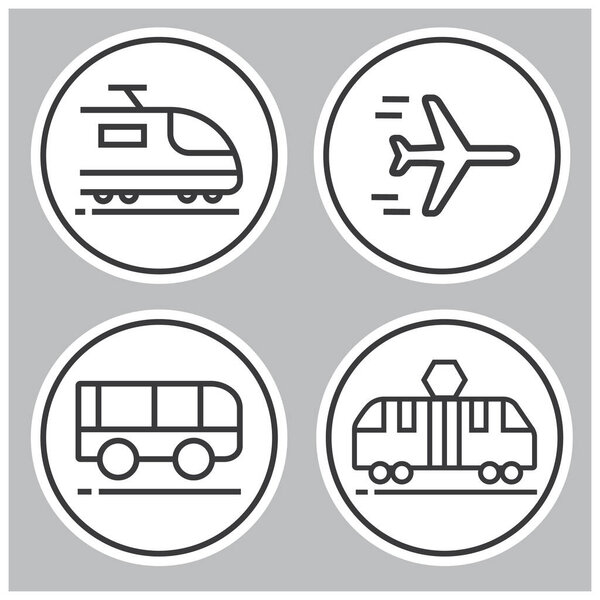 Стикер для поезда, трамвая, автобуса, самолета, значка, вектора.