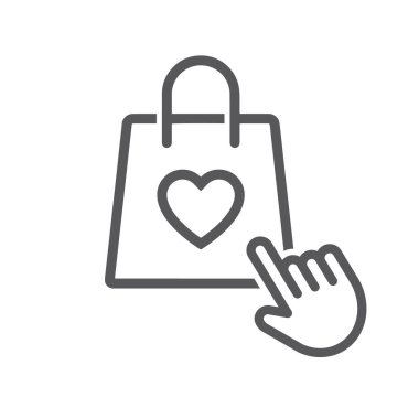 Tıklama torbası, illüstrasyon, simge, vektör.