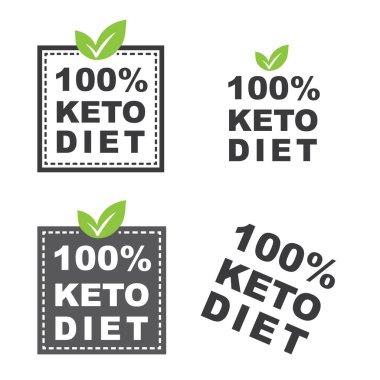 % 100 Keto diyeti, etiket, pankart, simge.