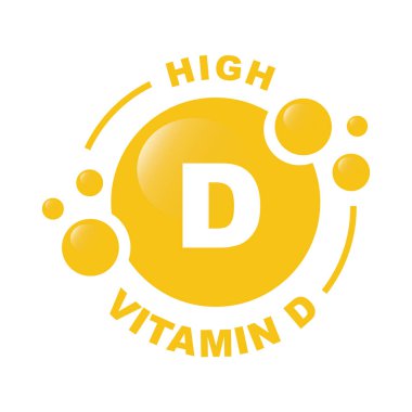 Damla baloncuklu yüksek D vitamini kompleksi - simge, vektör.