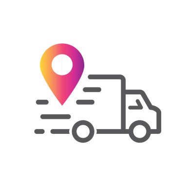 Pin Teslimat kamyonu, Simge, Logo, Tasarım Elemanı.