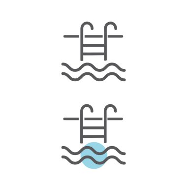 Yüzme Havuzu, Vektör, Basit Simge.