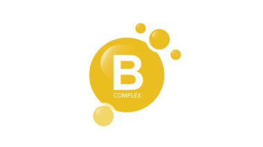 B vitamini kompleksi, ilaç kapsülü, havada yüzüyor.. 