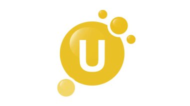 U vitamini kapsülleri, simge, vektör, video.