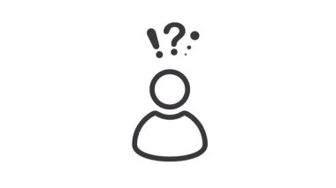 User silhouette with question mark - vector, video, icon. FAQ.