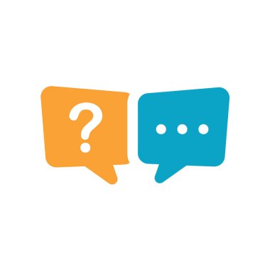 Soru işareti ile konuşma balonu. Vektör çizim.