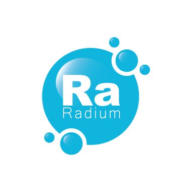 Periyodik tablo, element radyumu - vektör, simge.