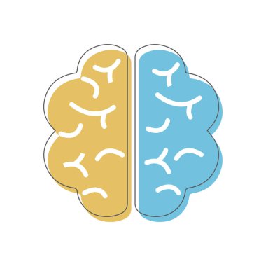 Beyin - simgesi, vektör, illüstrasyon, işaret.