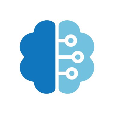Beyin teknolojisi logosu, vektör, simge, imza.