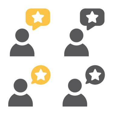 Beyaz arkaplanda yıldız kullanıcı çizgisi simgesi izole edildi.