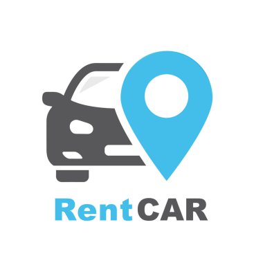 Araba kiralama şirketi için vektör logosu.
