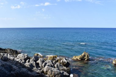 Sahil kenti Cefalu, Palermo, Sicilya, İtalya. Sicilya 'da yaz. İtalya 'da tatil. Sicilya Denizi. Güney İtalya 'da tatiller. 