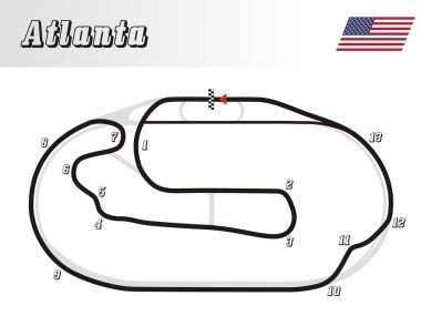  Amerika Birleşik Devletleri, Atlanta yarış pisti illüstrasyonu.
