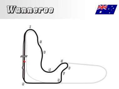 A world's tracks collection, Wanneroo racerourse illustration Australia clipart