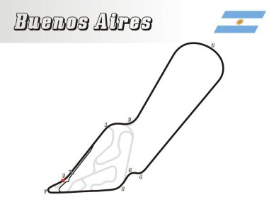  A world's tracks collection, Buenos Aires racerourse illustration Argentina clipart