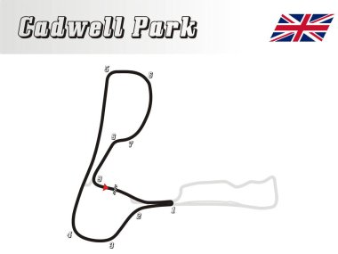  A world's tracks collection, Cadwell Park racerourse illustration UK  clipart