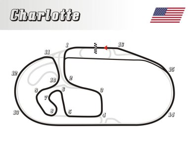  A world's tracks collection, Charlotte Speedway illustration United States clipart