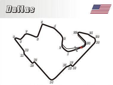  Dünya rayları koleksiyonu, Fair Park, Dallas yarış illüstrasyonu ABD