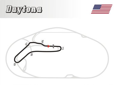  A world's tracks collection, Daytona racerourse illustration USA clipart