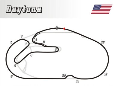 Dünya 'nın parça koleksiyonu, Daytona yarış illüstrasyonu ABD