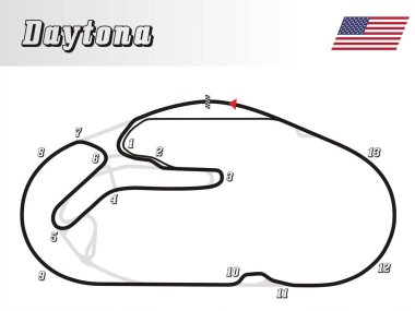  Dünya 'nın parça koleksiyonu, Daytona yarış illüstrasyonu ABD