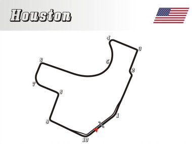  Dünya rayları koleksiyonu, Houston yarış illüstrasyonu ABD