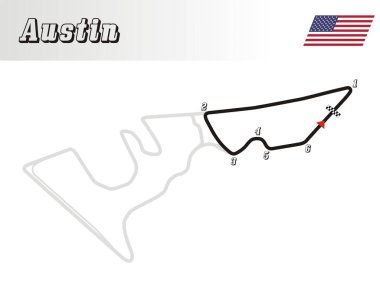  Dünya rayları koleksiyonu, Austin yarış illüstrasyonu ABD