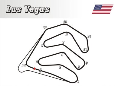  Las Vegas Caesar 's Palace yarış pisti illüstrasyonu ABD