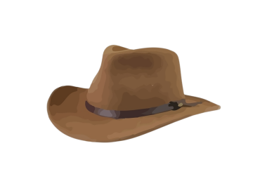 Kahverengi saplı kovboy şapkasının vektör çizimi