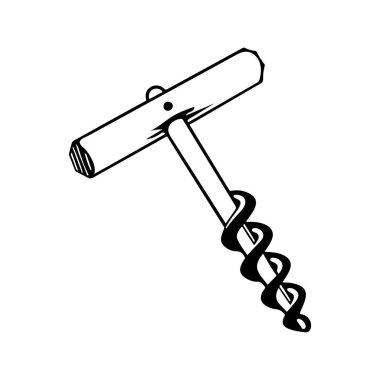 Beyaz arkaplan ile Auger Rustic Bahçe, Siluet vektör sanat illüstrasyonu