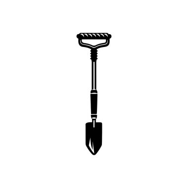 Beyaz arkaplan ile Auger Rustic Bahçe, Siluet vektör sanat illüstrasyonu