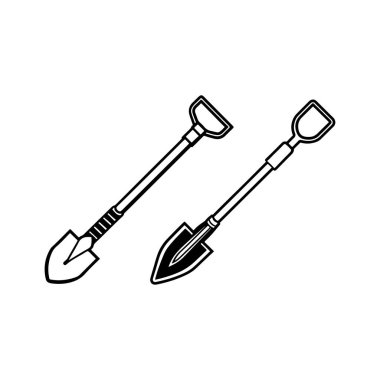 Beyaz arkaplan ile Auger Rustic Bahçe, Siluet vektör sanat illüstrasyonu